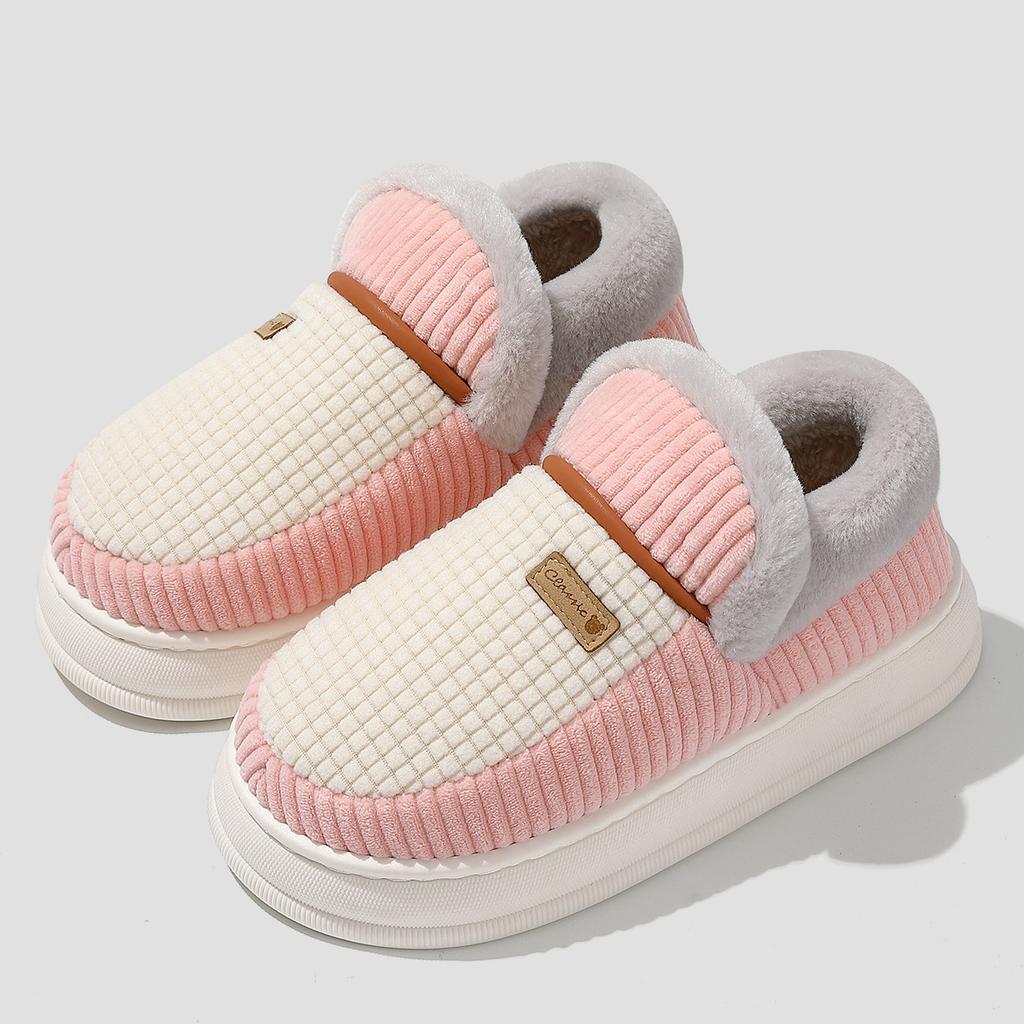 Cotton slippers new autumn and winter indoor home warmth plush non-slip thick-soled cotton shoes outer wear