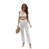 European & American Hollow Bikini Top with Sexy Strap Trousers Two-Piece Set