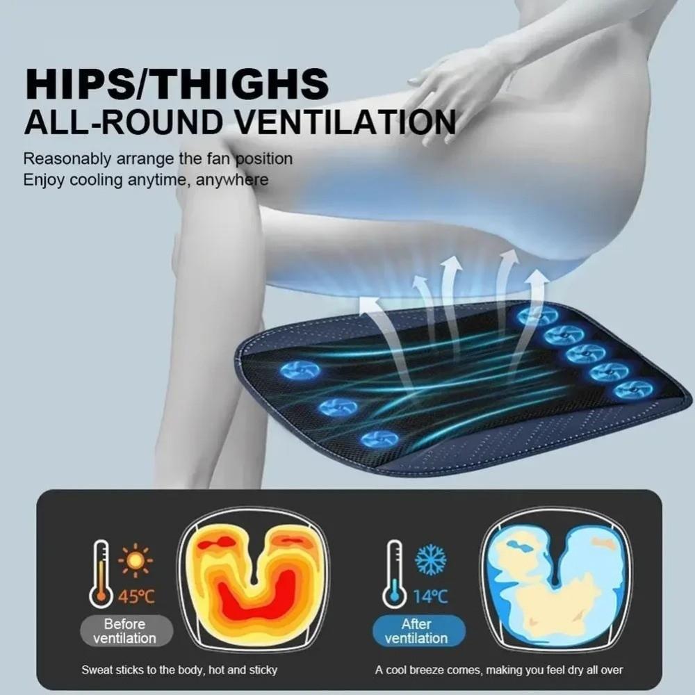 Fast Blowing Car Ice Silk Seat Cushion with 8/5 USB Fans Car Ventilated Seat Cushion  Office Chairs