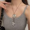 Boho Retro Sliver Color Irregular Heart-shaped Tassel Long Thin Rope Chain Necklace for Women Personality Collar Chain Jewelry