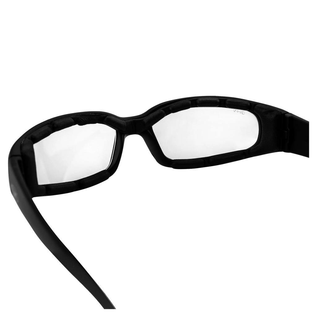 GLOBAL VISION Chicago 24 Dimmable Sunglasses Matte Black Frame Shatterproof UV400 Global Vision Eyewear Motorcycle Goggles (Clear-Smoke)