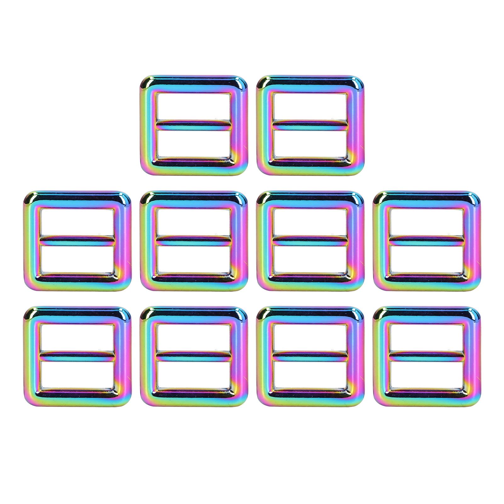 

10Pcs Adjustable Slide Buckles Convenient Use High Practicality Anti Rust Sturdy Metal Glide Buckles for DIY Crafts Bags 13mm