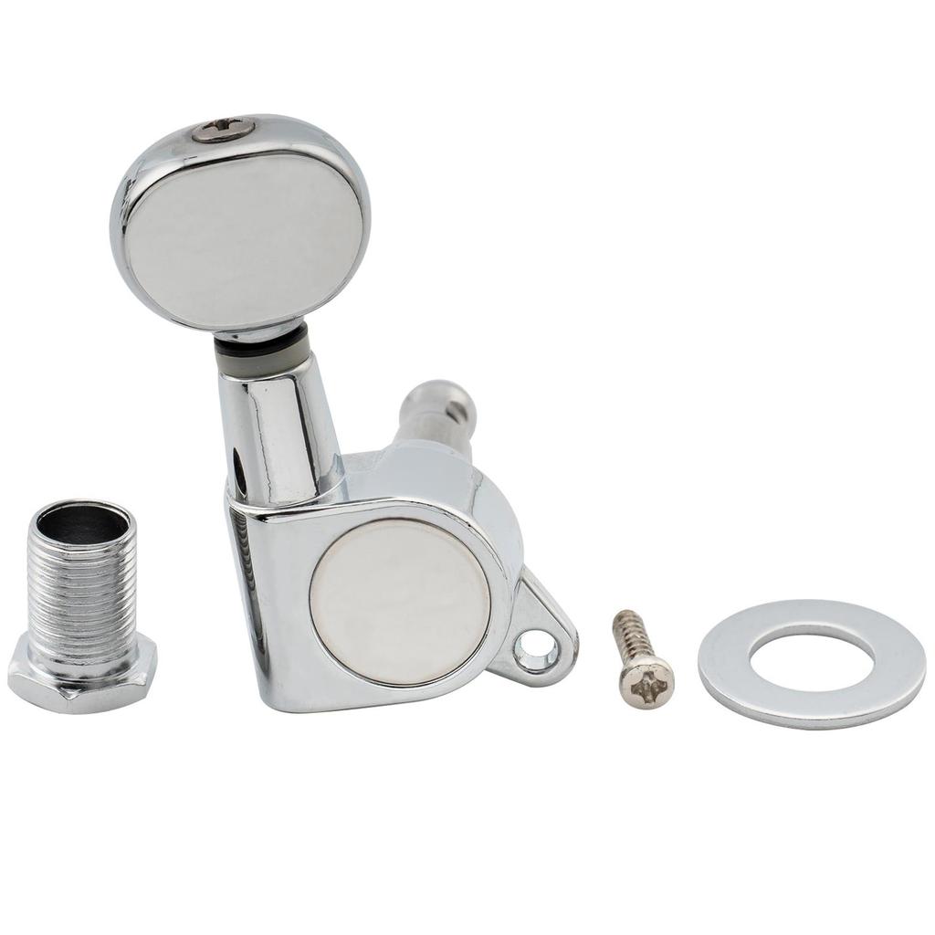 Musiclily Pro Guitar Tuners for Electric Kidney Button Chrome 6-in-line Stratocaster/Telecaster Guitars,