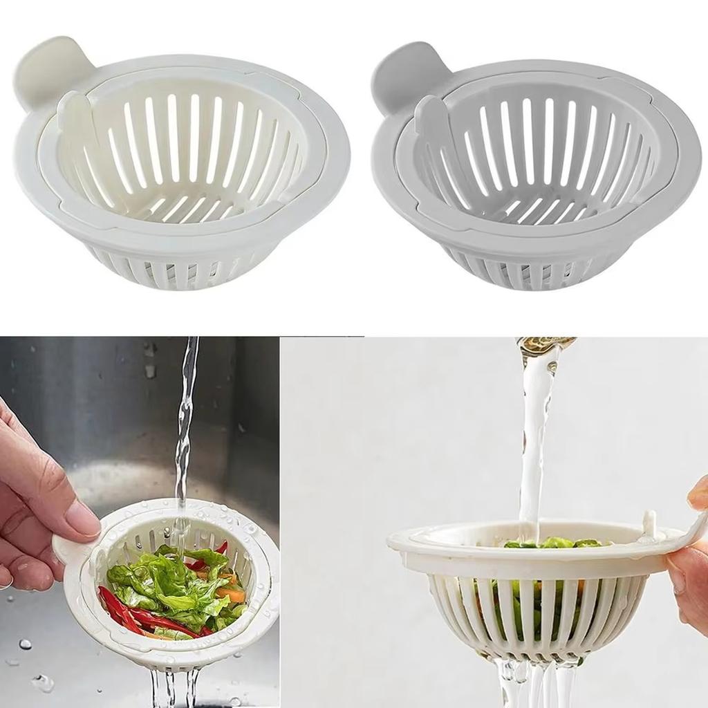 Plastic Round Sink Strainer Basket with Handle for Kitchen Sink Drainage and Food Residue Collection