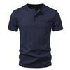 Camiseta Vintage Hombre Malla Waffle Henley Verano Barato Tops Ropa Masculina Manga Corta Liso Golf Camiseta Streetwear