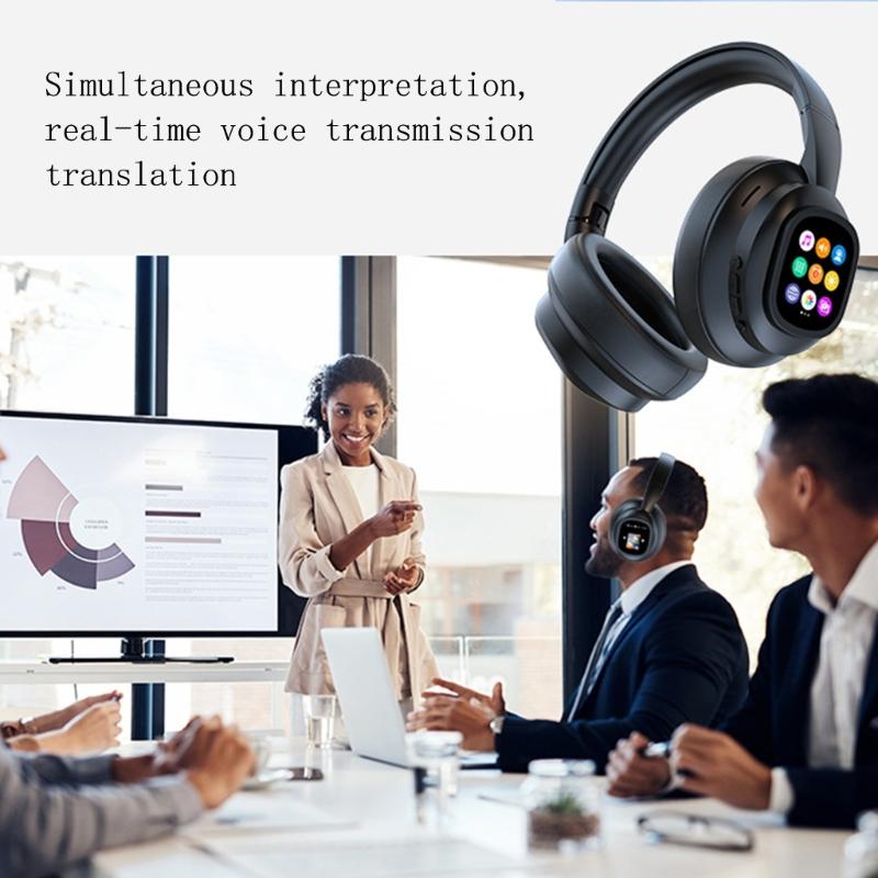 KI-Übersetzung Bluetooth-kompatible Kopfhörer Echtzeit-Anzeige für mehrsprachige Kommunikation Over-Ear-Headsets