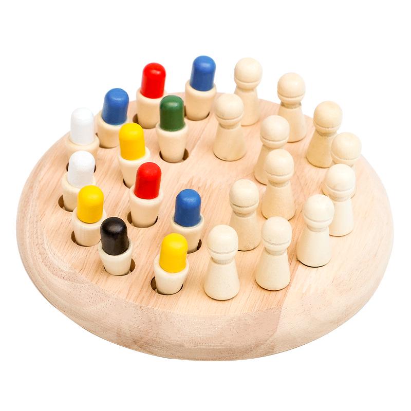Cross-Border Wooden Memory Chess & Puzzle Board Game for Kids - Early Education & Parent-Child Interaction Toy