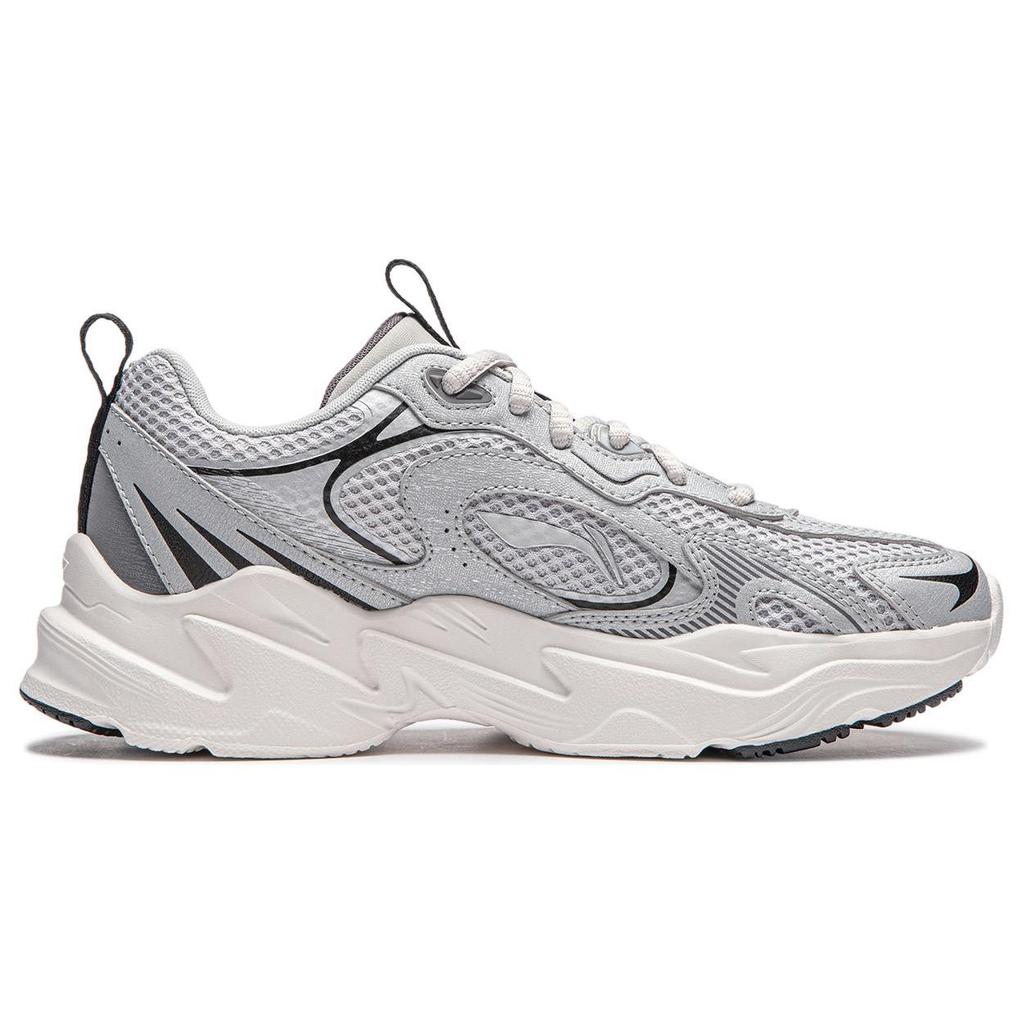Li Ning Meteor Versatile Retro Dad Shoes Thick Sole Height Increasing Shock Absorption Non-Slip Wear-Resistant Support Low-Top Casual Shoes AGCU122-4