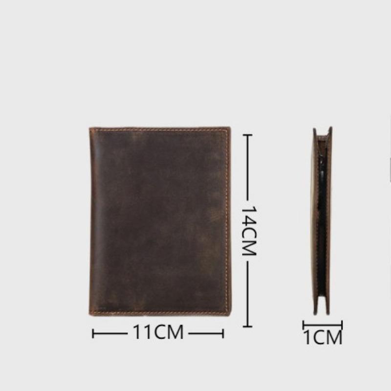 

Кошелек из натуральной кожи Crazy Horse, мужской, высокого класса, с несколькими отделениями, из коровьей кожи, клатч в стиле ретро, повседневный 14cm*11cm*1cm коричневый