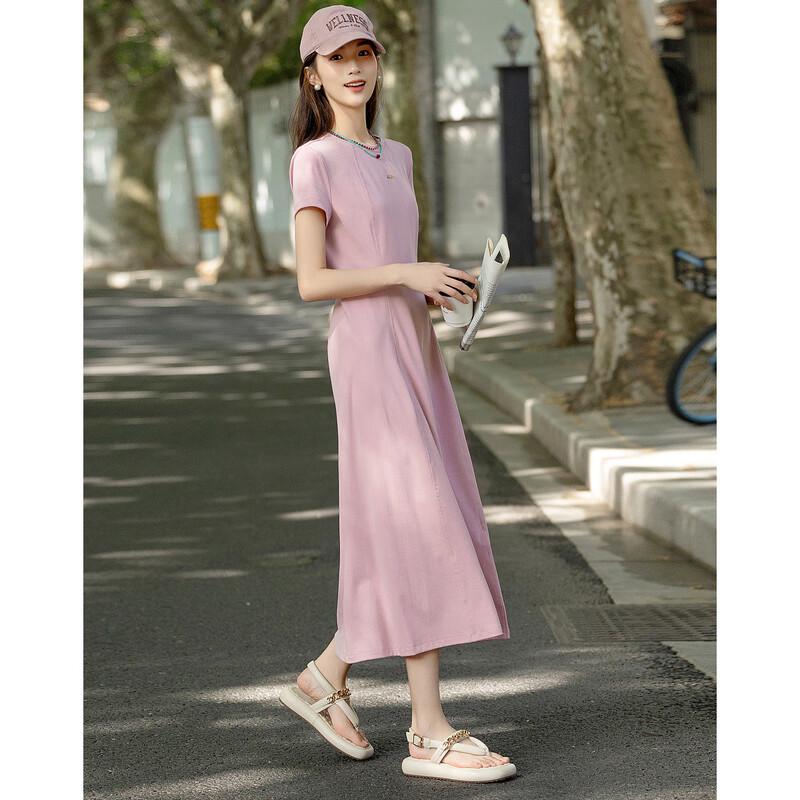 Платье А-силуэта из рубчатого трикотажа с короткими рукавами Demana Easy-Wear