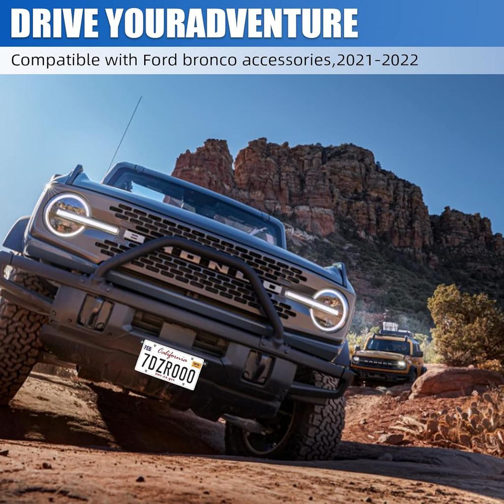 Front License Plate Frame For Ford Bronco, Aluminum Alloy License Plate Mounting Bracket Holder For Ford License Plate Accessories 2024