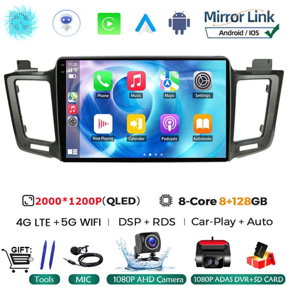 Android 14 Car Radio For Toyota RAV4 RAV 4 2013 2014 2015 2016 2017 Multimedia Player 4G Carplay GPS Stereo Head Unit Auto