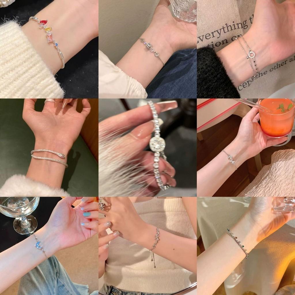 Starry Sophisticated Night Zirconia Bracelet For Women Elegant Copperplated Geometric Hand Jewelry