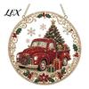 Decorative Hanging Ornaments for Home Christmas Diamond Art Ornament, 2D Acrylic Pearl Painting Seasonal Window Decorations Pattern Suncatcher,