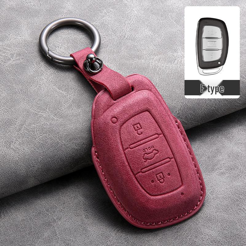 Nyckelfodral i läder för Hyundai: Kompatibel med IX35, Elantra, Mistra, Veloster, IX25, Verna
