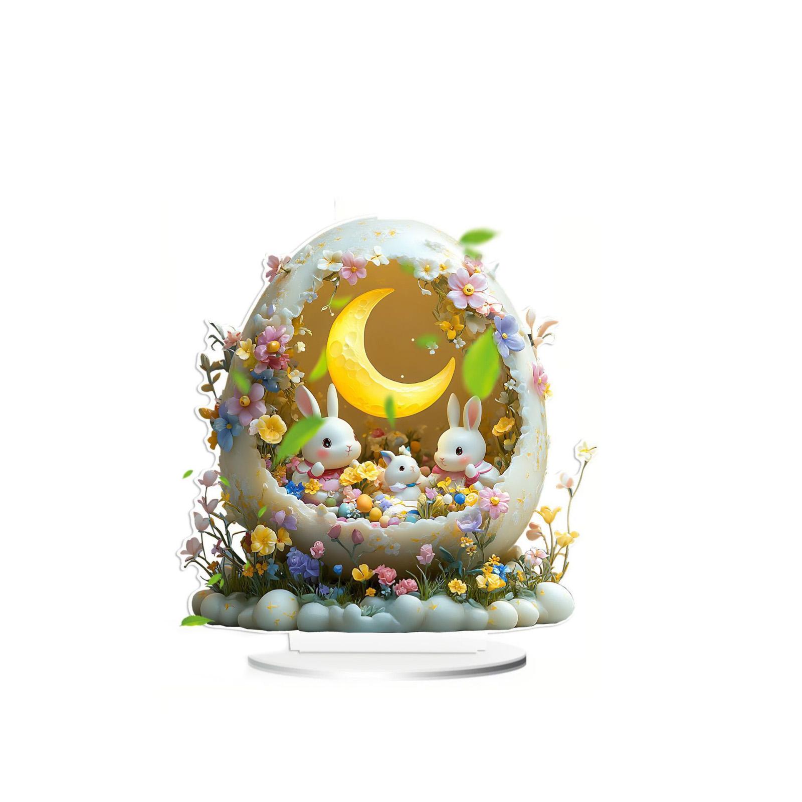 

2D Resurrection Easter Rabbits Acrylic Home Decor Ornament
