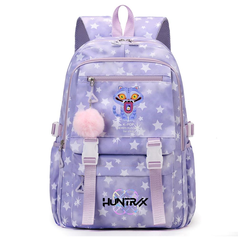 Anime K-Pop Demon Hunters Printed Backpack Large Capacity Bookbag Laptop Unisex Student Boy Girl School Bag Large Capacity Travel Outdoor Bag