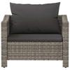 Garden Armchair with Cushions Grey Poly Rattan