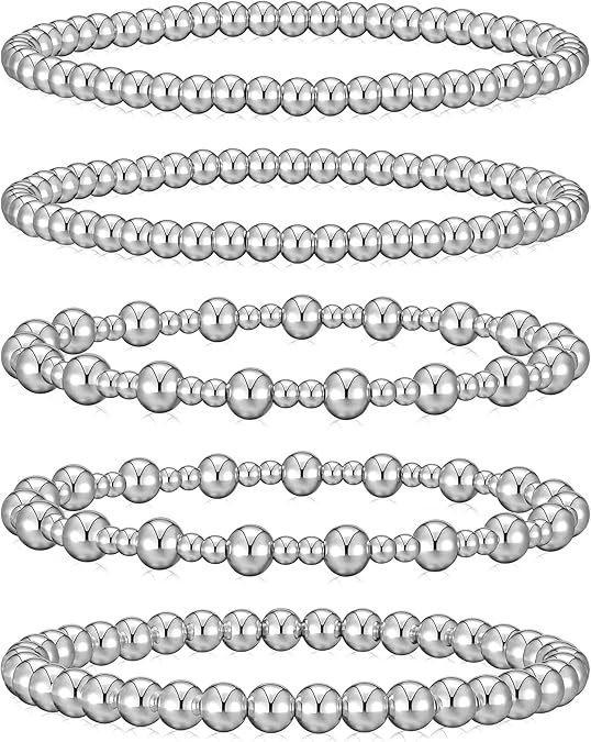 

European and American new fashion OL style CCB bracelet five-piece set elastic shrink rope women