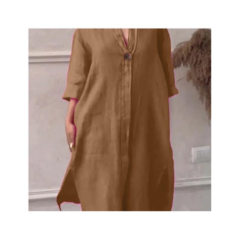 Southeast Asia TEMU Cross-border Black Solid Color Long Dress