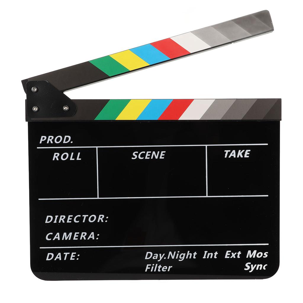 Movie Directors Clapboard Colorful Acrylic Movie Film Clap Board with Board Eraser Marker Wrench