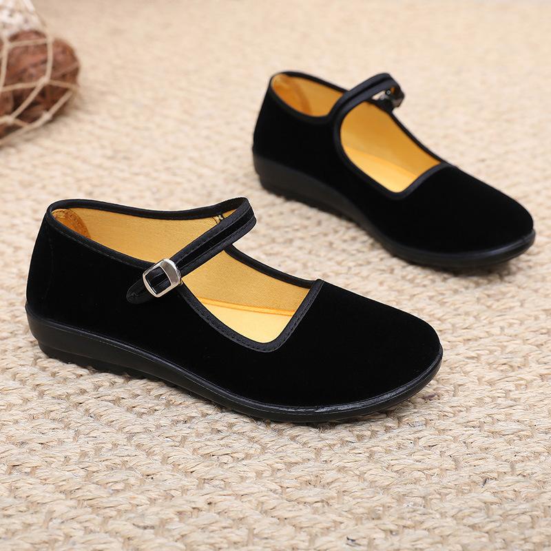 Fashion Women Fashion Sweet Light Weight Black Platform High Quality Buckle Strap Shoes Lady Casual & Retro Dance Flat Shoes 2025