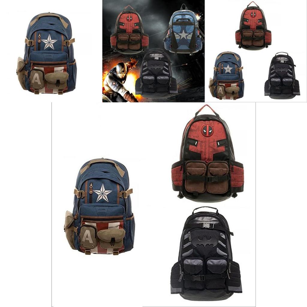 Marvel Deadpool Alleanza degli Eroi Batman Capitan America Zaino Perfetto Per Ragazzi!