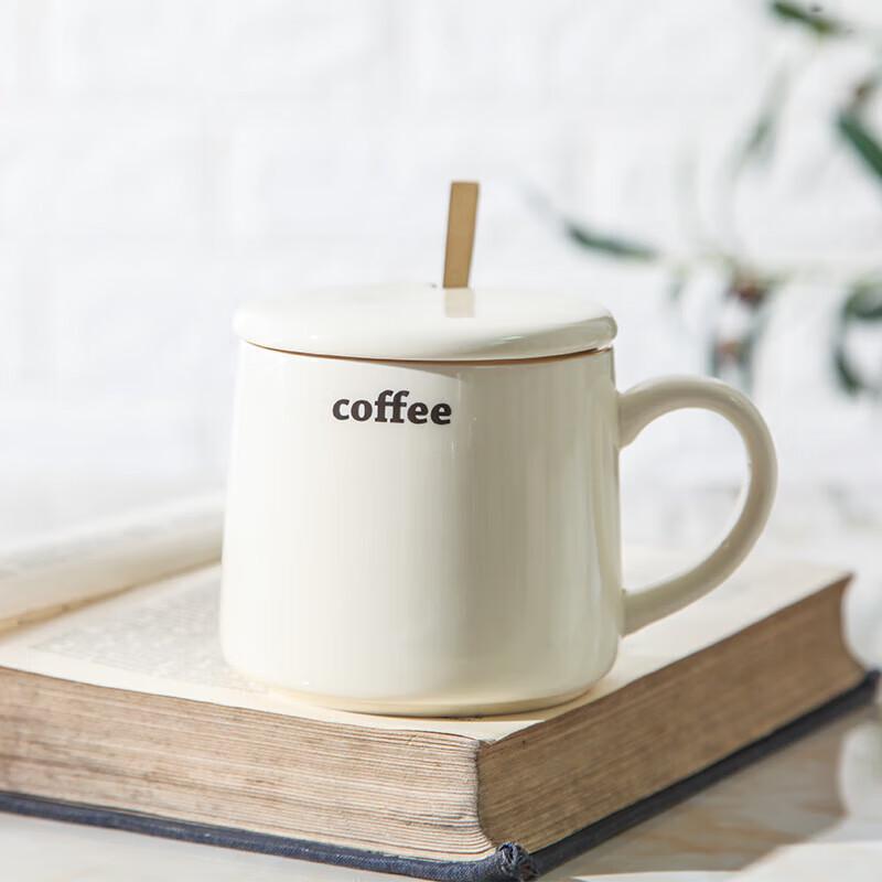 Shangheng Simple Ceramic Mug with Lid and Spoon