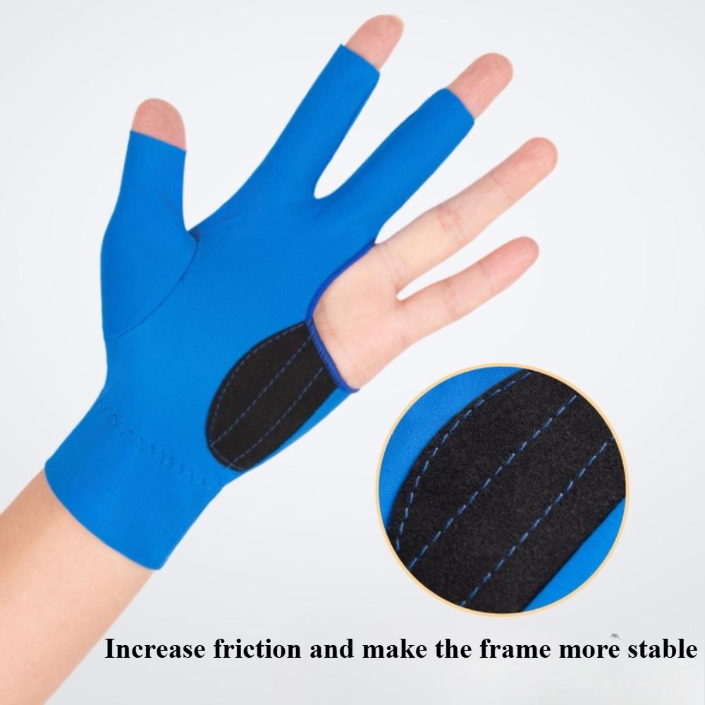 Black Eight Pure Cotton Snooker Gloves Three Finger Non-Slip Adhesive Left Hand Single Piece For Billiards