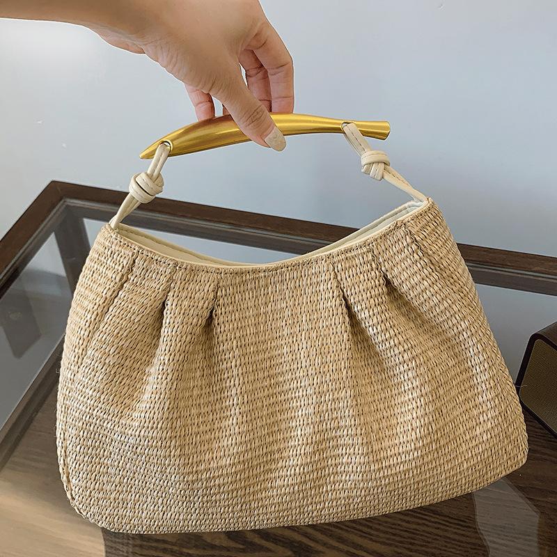 2025 Summer New Exquisite Straw Bag Summer Seaside Travel Vacation Style Shoulder Bag Fashion Messenger Bag