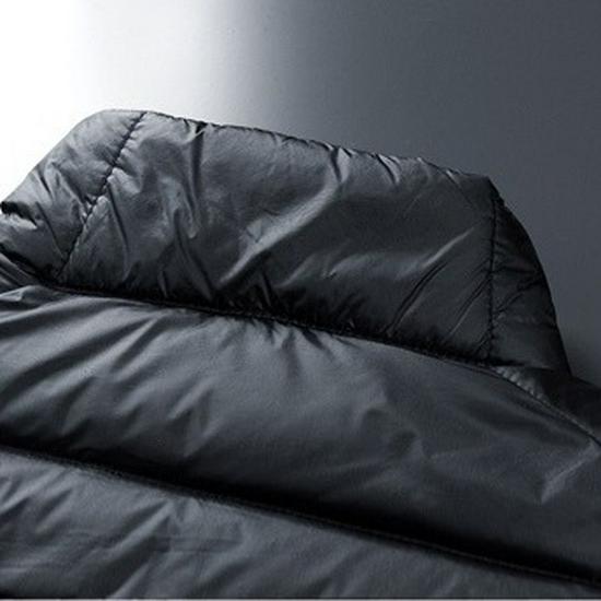 Men's Lightweight Short Down Jacket: Winter Hooded Outerwear with Stand Collar