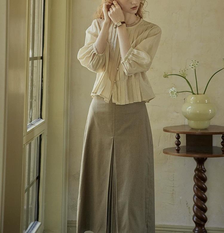 Matte Frosted French Hazy Three-Quarter Sleeve Top