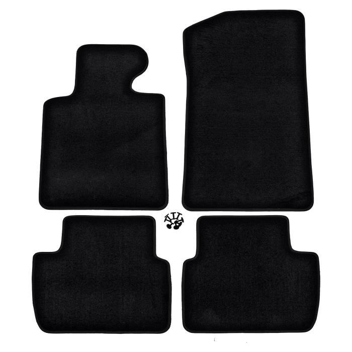 Tapis de sol - BMW - E46 - Noir - 4 pièces - Antidérapant et imperméable