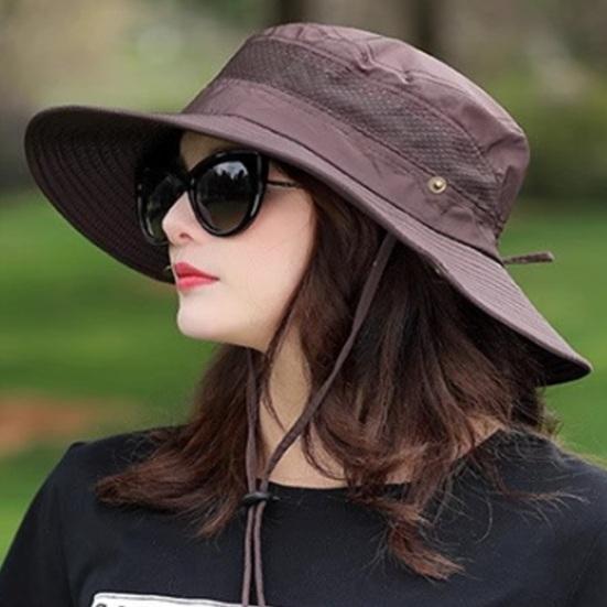 Bucket Hat for Summer, Wide Brim Sun Protection Hat, Breathable Mesh Fisherman Hat for Men Women Outdoor Hiking
