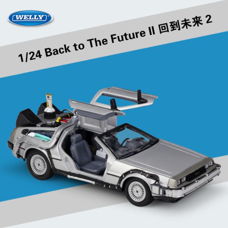 

Welly 1:24 DMC-12 DeLorean Time Machine Back to the Future Car Model Diecast Metal Car Model Simulation Collection Kids Toy Gift