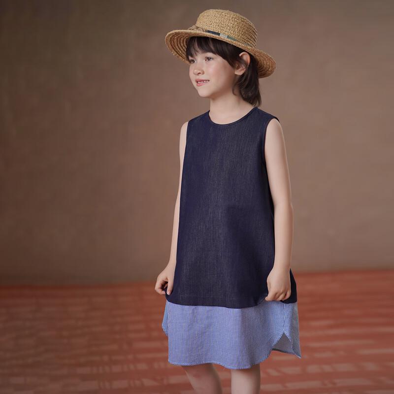 Hacikis Girls  Summer Denim Vest Dress 120
