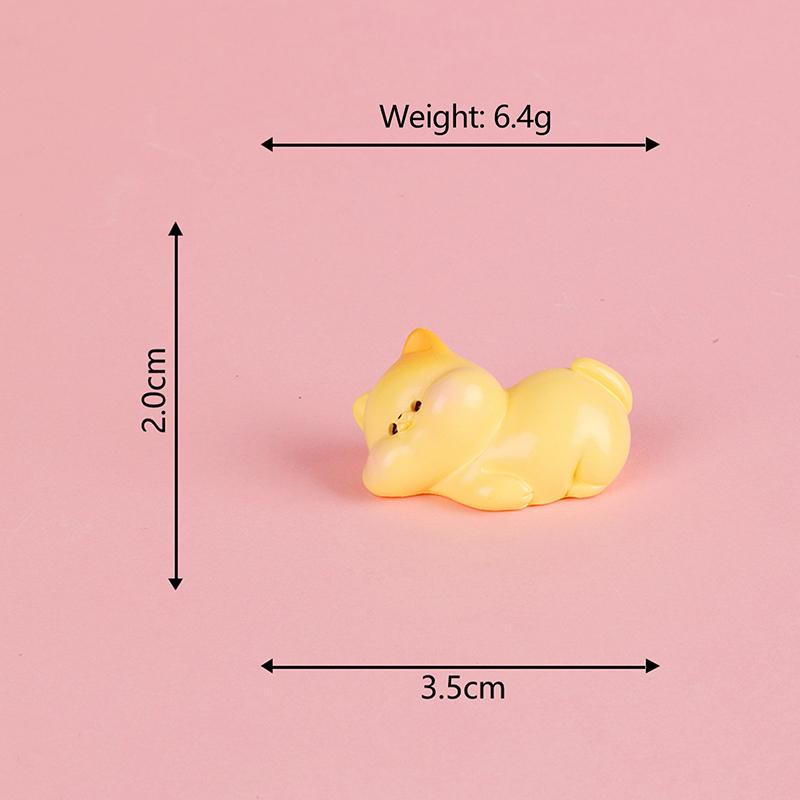 Mini Ornament Luminos Animale Culcate Urs Desene Animate Iepure Pisică Câine Rață Figurine Micro Peisaj Decor Birou Interior Auto