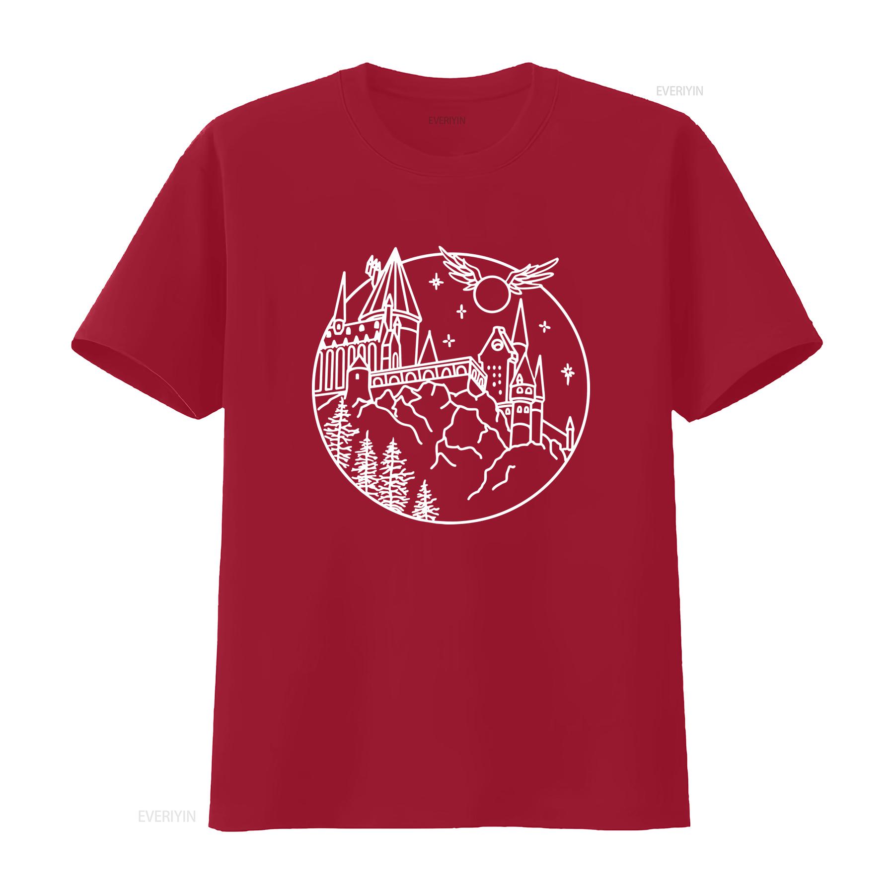 

Castle T Shirt Vacation Wizard Magic Kingdom Mountain Family Nerd vintage Washed Soft fashion Comfortable Unisex homme graphic S