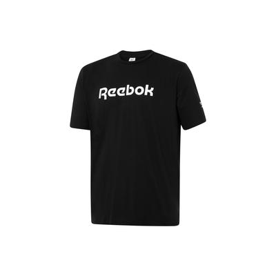 Reebok Letter Logo Printed Round Neck Pullover Casual Short Sleeve T-Shirt Unisex Tops Black GR8484