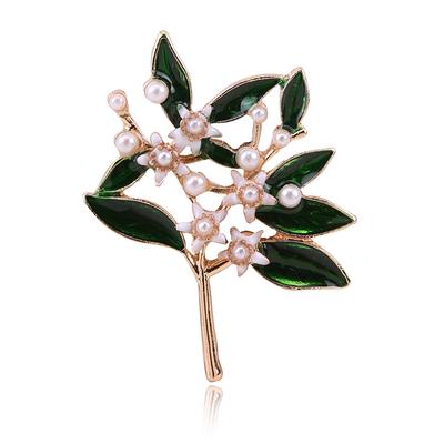 Koreanische Temperament Brosche Zarte Zweig Perle Tropfen Öl Brosche Neue Mode Immer Noch Dekoriert Weibliche Accessoires Party Geschenk Brosche