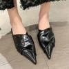 Elegant Pointed Toe Flats Slippers Designer Mules Shoes Summer Women's Sandals 2025 Party Slides New Mujer De Sandalias