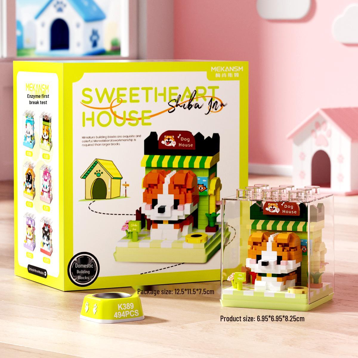 Mekensm Micro Building Blocks: Cute Puppy Model Toy for Kids