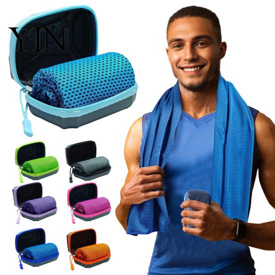 Moisture-wicking Sports Towel 1/5Pcs Cooling with Carrying Case, Quick Dry Absorbent Ice for Neck & Face, Breathable Chilly Sports, Gym, Yoga, Running