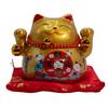 Ceramic Money Cat Bank – Gold on Cushion