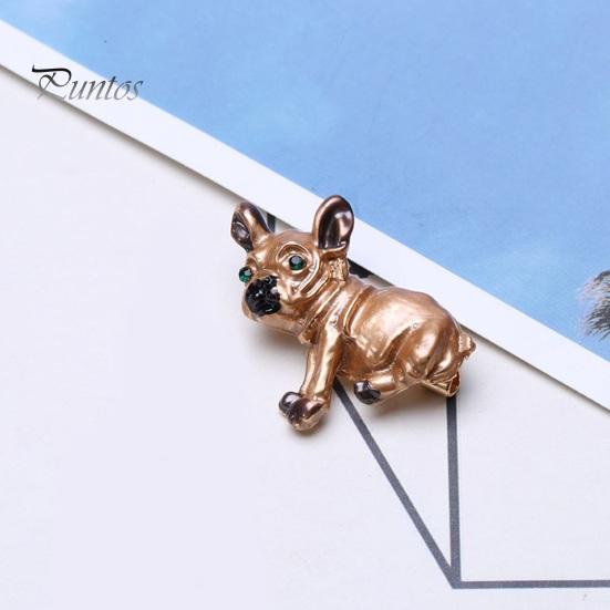 Cartoon Cute Ugly Dog Shape Brooch Shining Rhinestones Inlaid Eyes Pin Suit Lapel Badge Jewelry Gift Coat Accessories