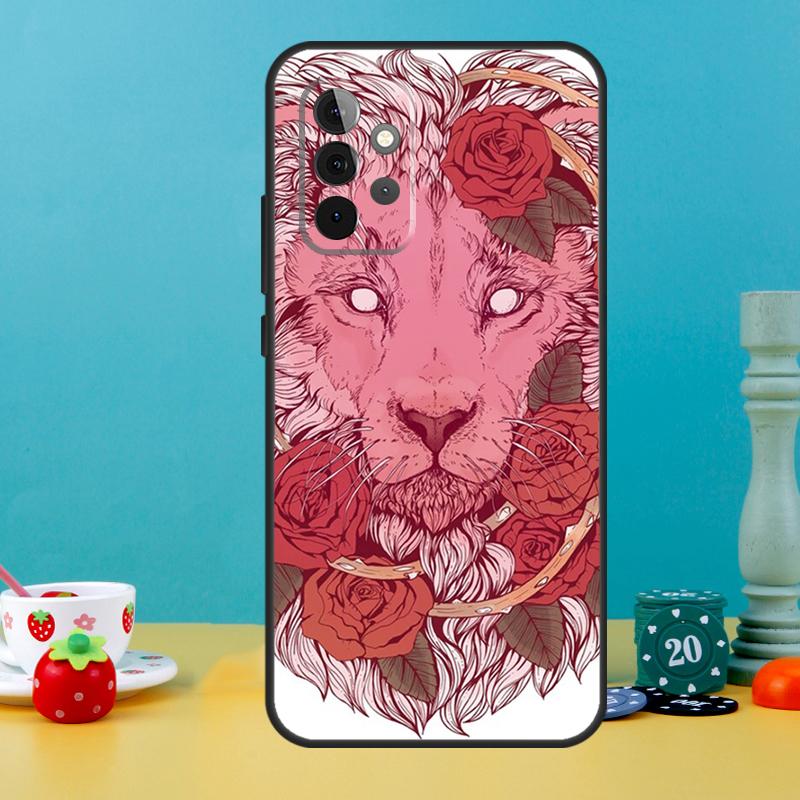 Lion Animal Case For Samsung Galaxy A25 A54 A34 A14 A52 A32 A12 A13 A33 A53 A15 A16 A36 A56 A26 A05 A35 A55