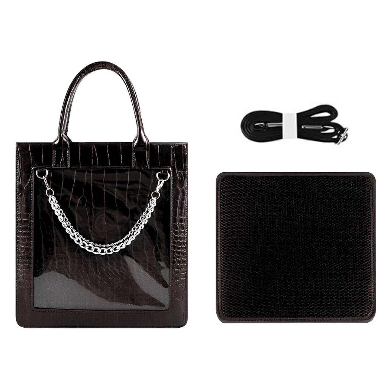 

Ita Bag Itaba Ita Bag Small Mini 2WAY Tote Bag Shoulder Bag Cute Luxury Croco Pattern Black White Black White Itabag Itabag Itaba [Harujio] (Black)