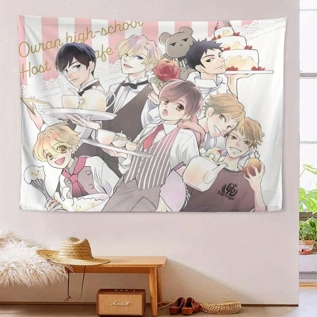 OOuran High School Host Club Aesthetic Wall Tapestry Modern Home Decor Statement Piece for Living Room Accent Anime Fan Room
