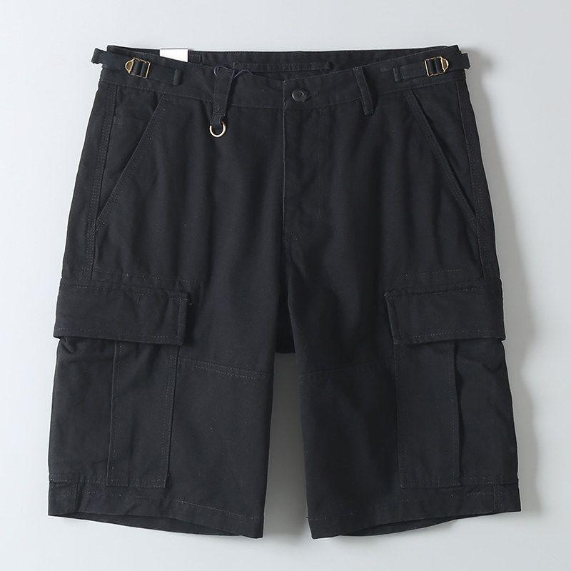 Heavyweight Pure Cotton Thick American Retro Loose Straight-Leg Work Shorts Summer Casual Multi-Pocket Men's Knee-Length Shorts