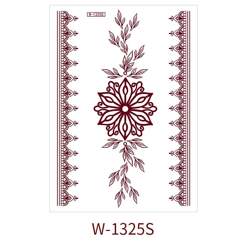 Zhengxiang 2025 Waterproof Brown Floral Lace Henna Tattoo Sticker